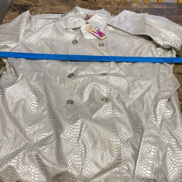NIB ORIGINAL ANTTHONY Coat 3Xsz snake silver patterned fully lined - Picture 7 of 11